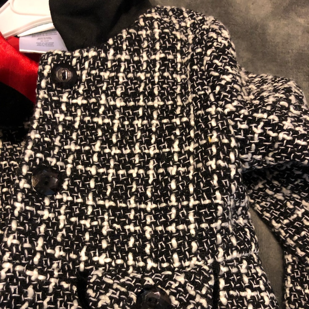 Black and white pea coat